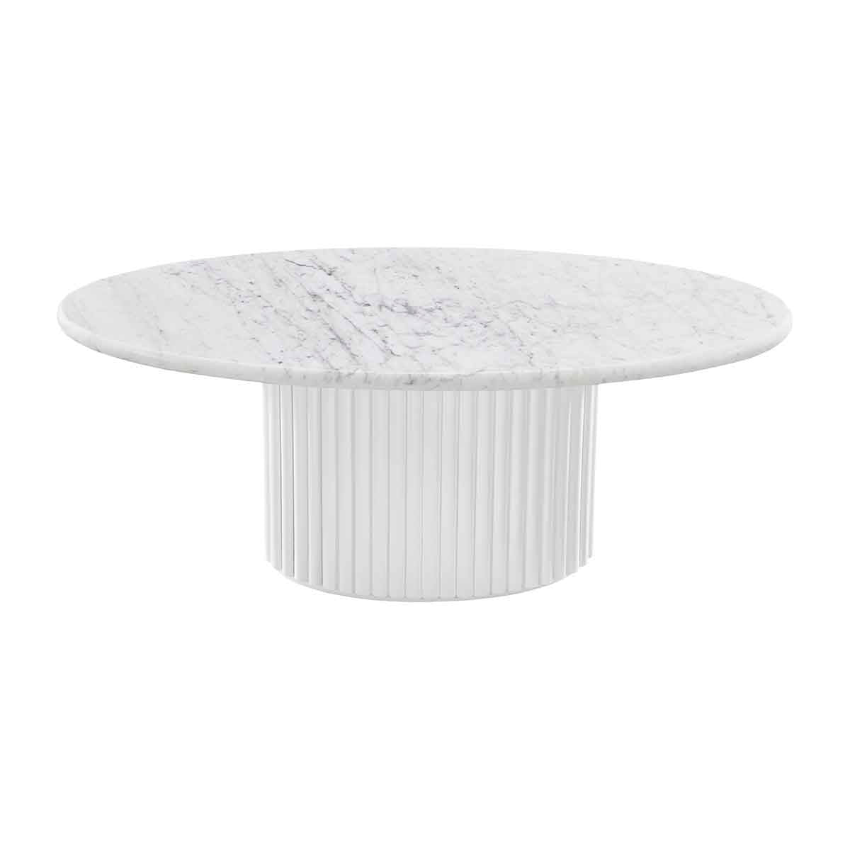 Cosmos Coffee Table (White Oak, Carrara Marble, 100cm)