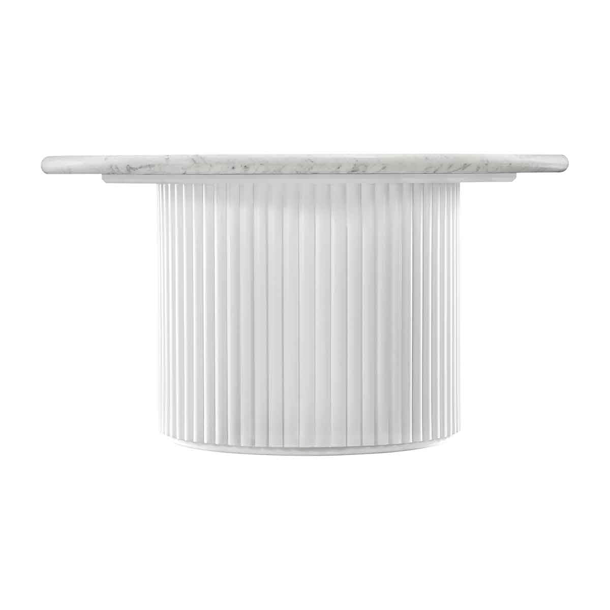 Cosmos Coffee Table (White Oak, Carrara Marble, 85cm)