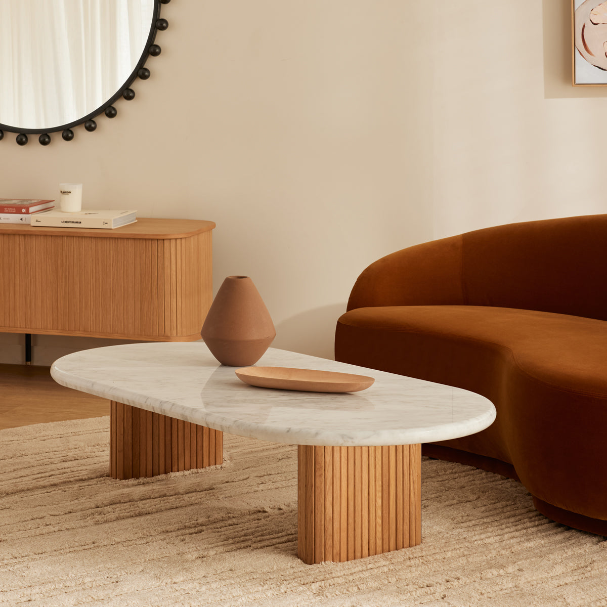 Noir Oval Coffee Table (Marble)