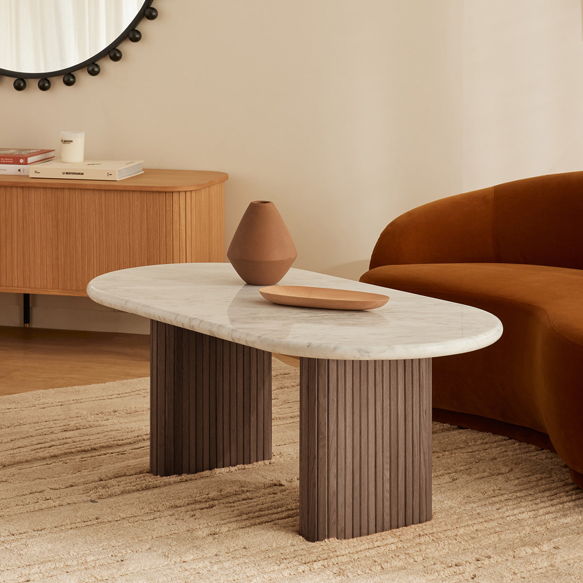 Noir Oval Coffee Table (Marble)