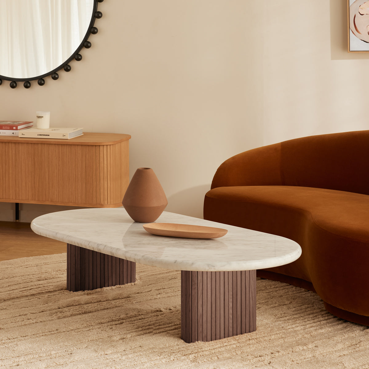 Noir Oval Coffee Table (Marble)