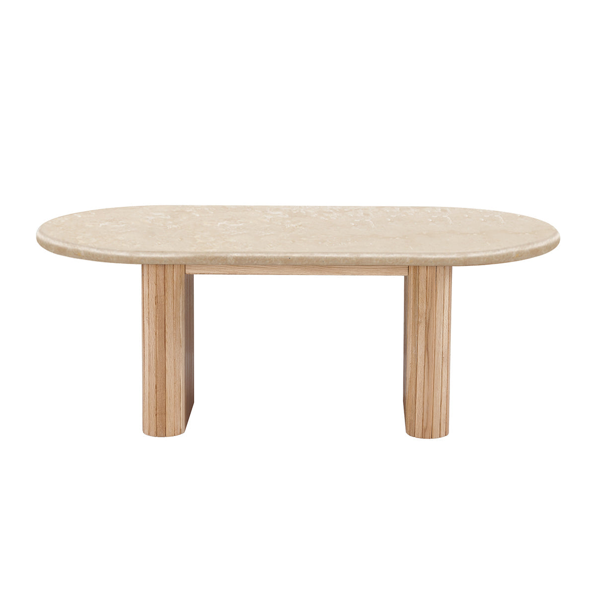 Noir Oval Coffee Table (Travertine)