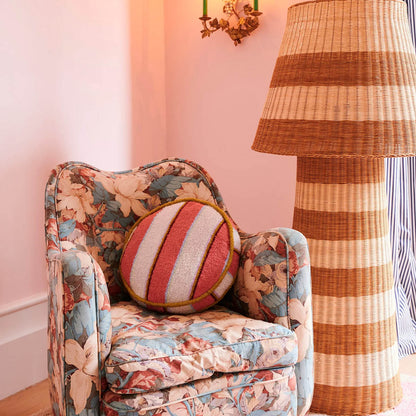 Rose Water Stripe Boucle Pea Cushion