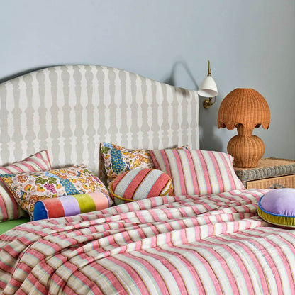 Rose Water Stripe Boucle Pea Cushion