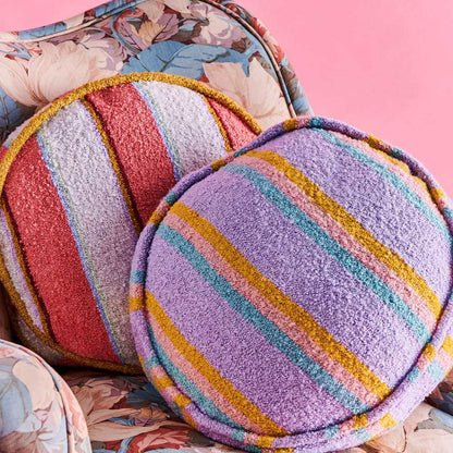 Rose Water Stripe Boucle Pea Cushion