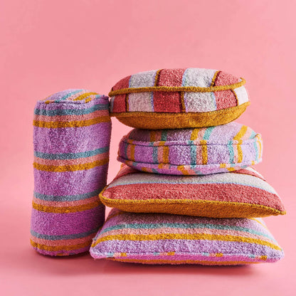 Rose Water Stripe Boucle Pea Cushion