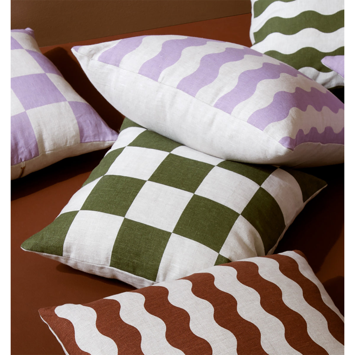 Big Check Square Cushion