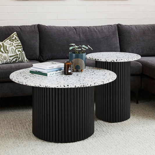 Cosmos Side Table (Black, Terrazzo)