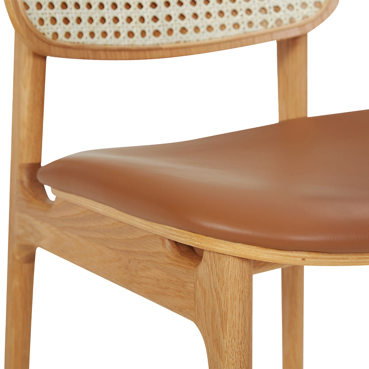 Flair Rattan Leather Dining Chair