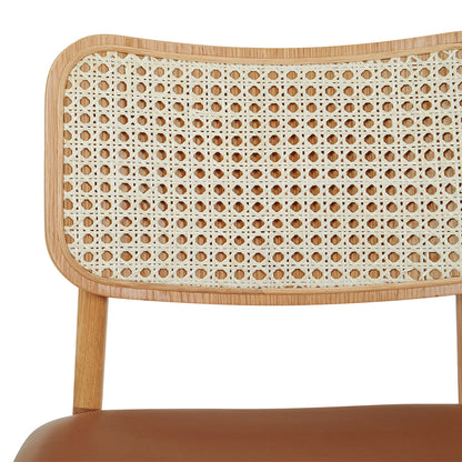 Flair Rattan Leather Dining Chair