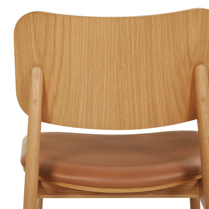 Flair Rattan Leather Dining Chair