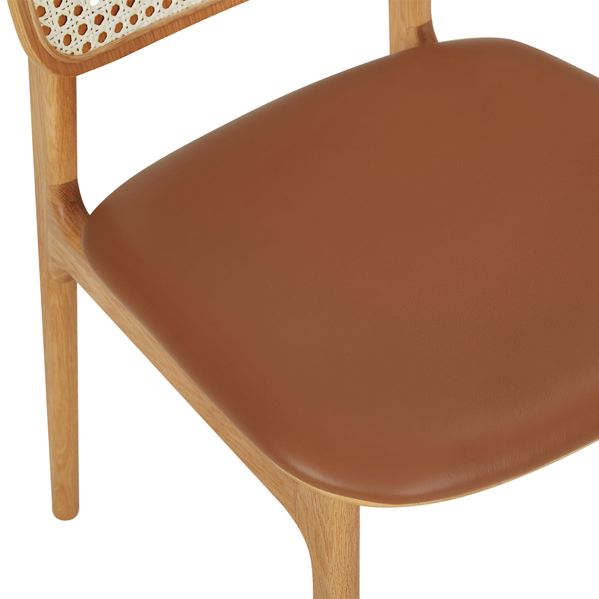 Flair Rattan Leather Dining Chair