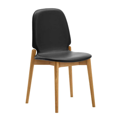 Offset Leather Dining Chair