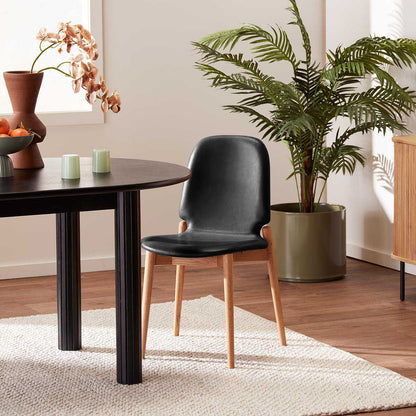 Offset Leather Dining Chair
