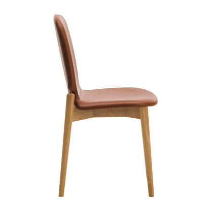 Offset Leather Dining Chair