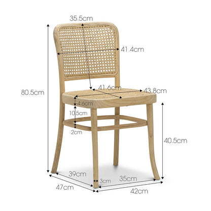 Bentwood Rattan Dining Chair (Set of 2)