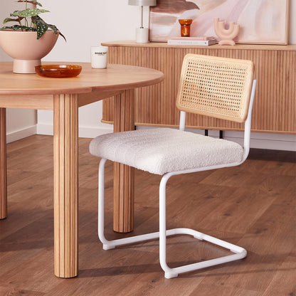 Blake Rattan Boucle Dining Chair