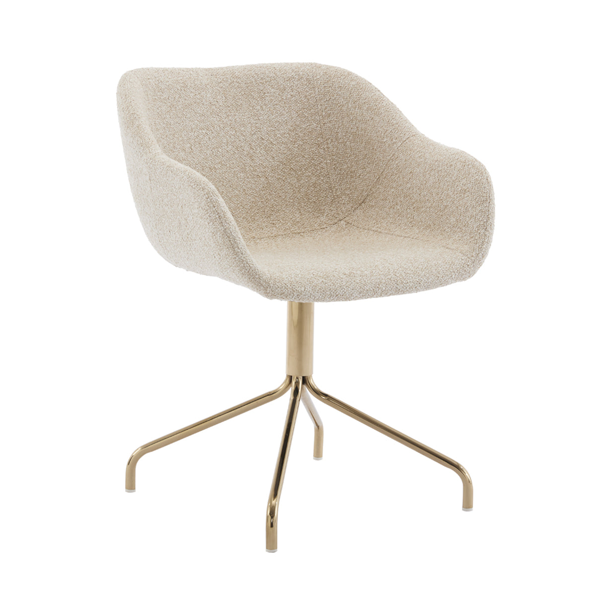 Elle Swivel Boucle Dining Arm Chair