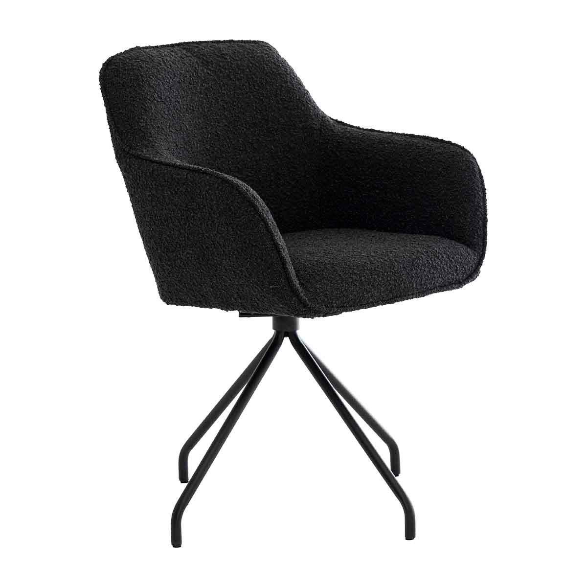 Levi Swivel Boucle Dining Arm Chair