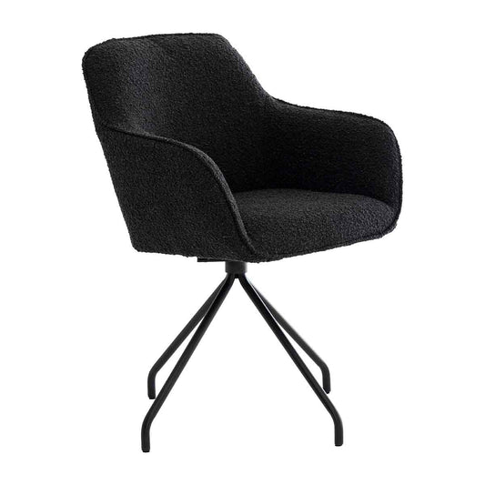 Levi Swivel Boucle Dining Arm Chair