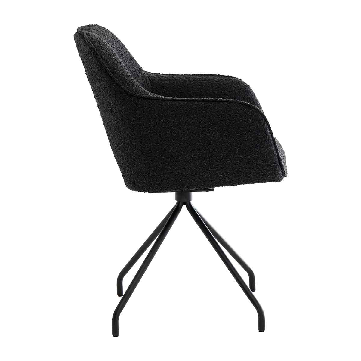 Levi Swivel Boucle Dining Arm Chair