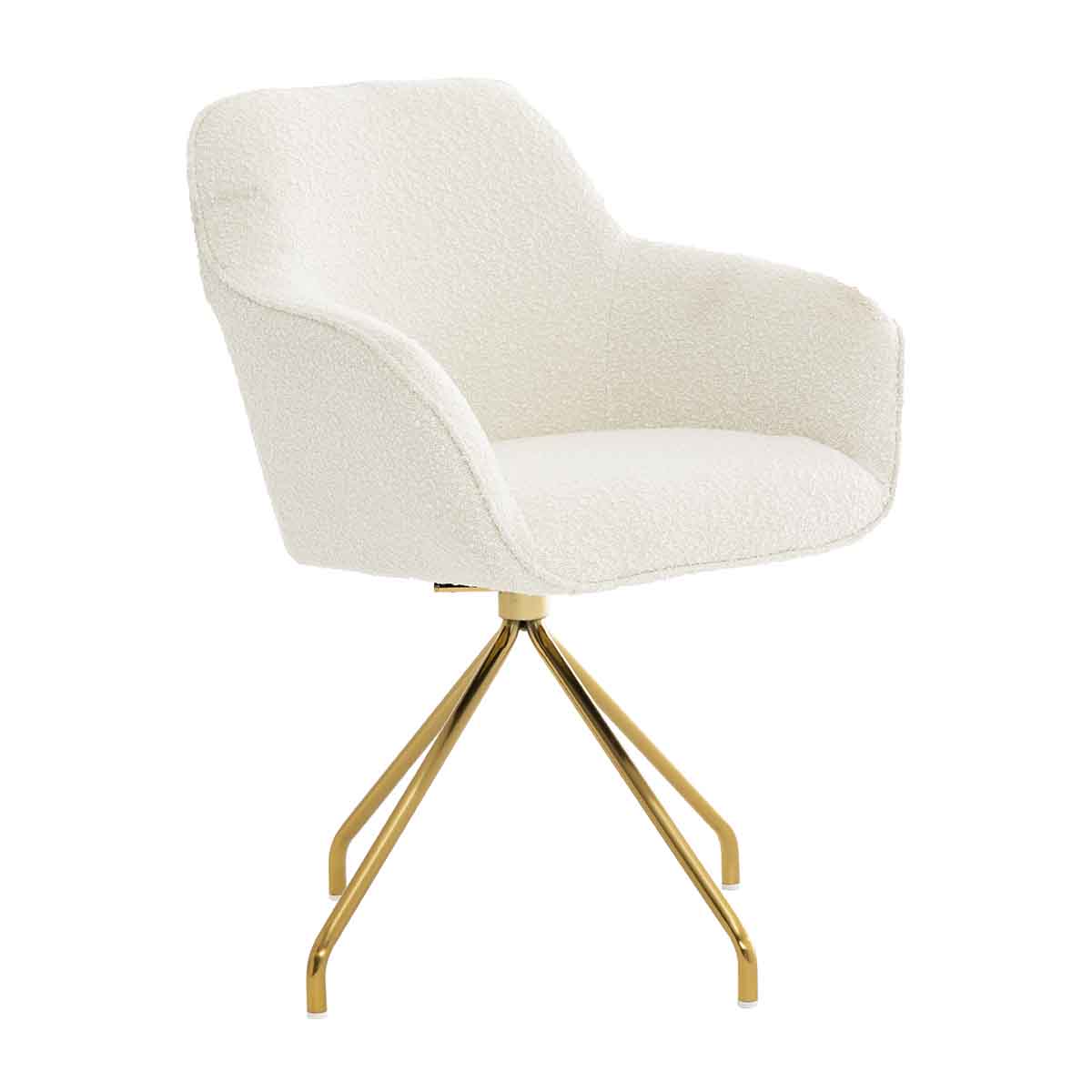 Levi Swivel Boucle Dining Arm Chair