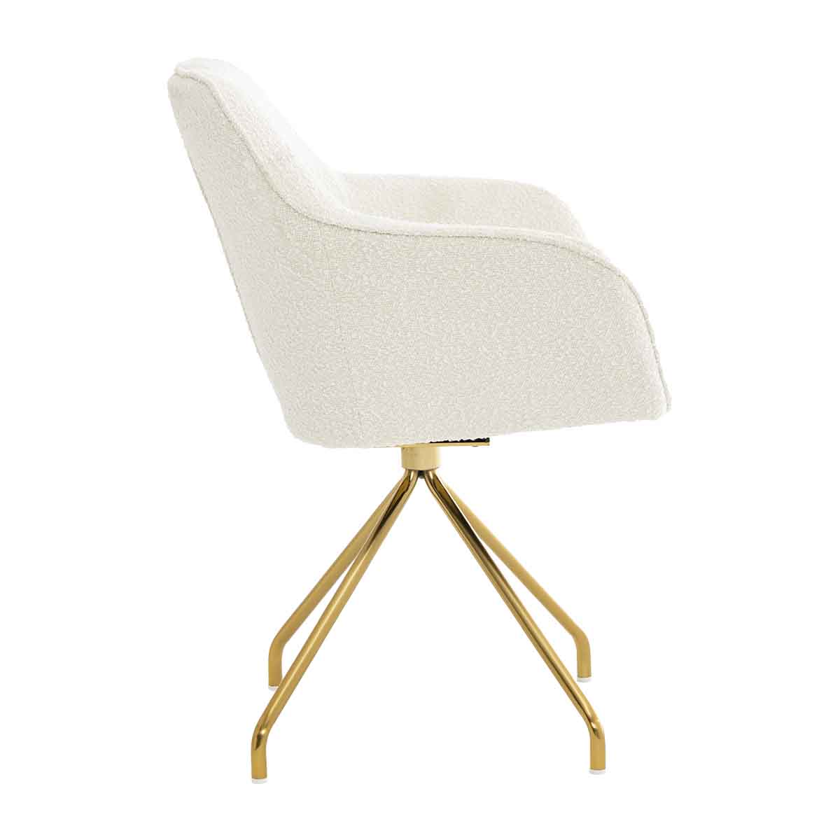 Levi Swivel Boucle Dining Arm Chair