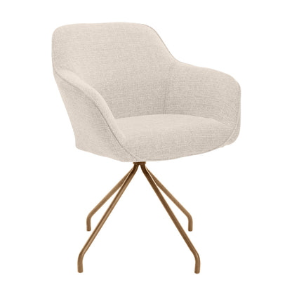 Levi Swivel Fabric Dining Arm Chair