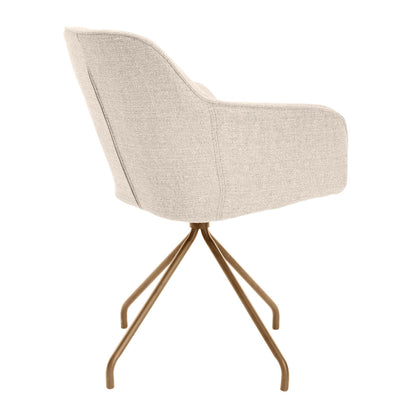Levi Swivel Fabric Dining Arm Chair
