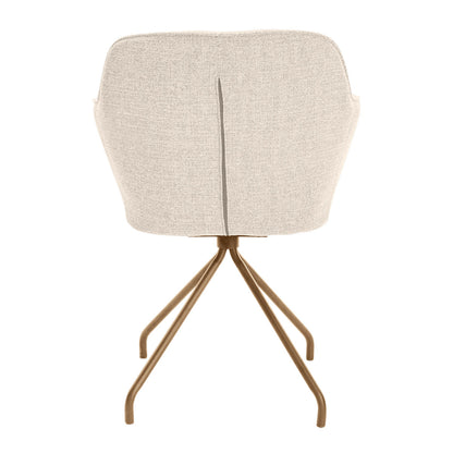 Levi Swivel Fabric Dining Arm Chair