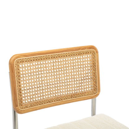 Blake Rattan Boucle Dining Chair