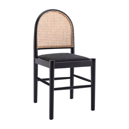Capri Rattan Boucle Arch Dining Chair
