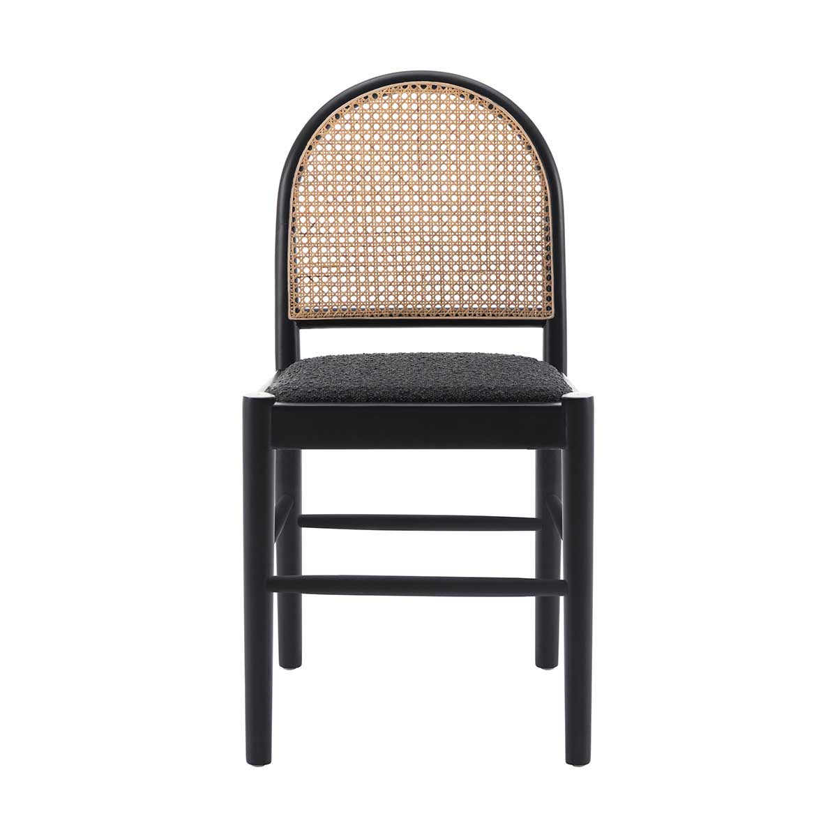 Capri Rattan Boucle Arch Dining Chair