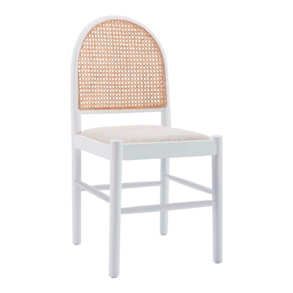 Capri Rattan Boucle Arch Dining Chair