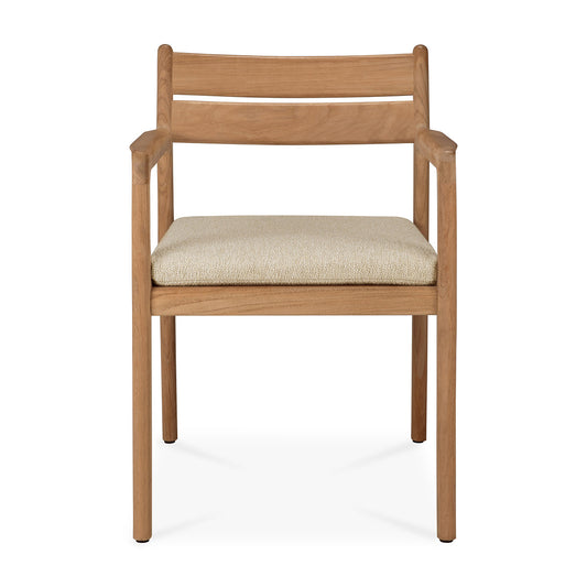 Jack Outdoor Fabric Dining Chair (Teak, Natural)