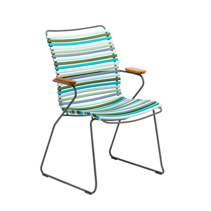 Click Outdoor Tall Back Dining Chair With Armrest