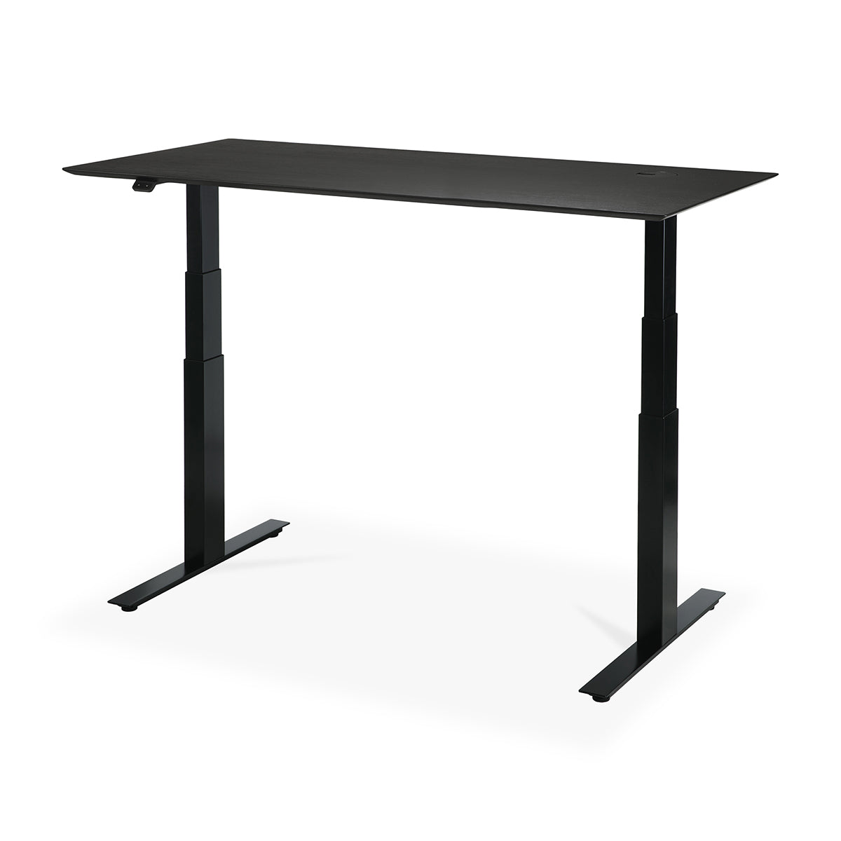 Bok Rectangle Adjustable Desk with Cable management EU (Oak Black, Black, 160cm)