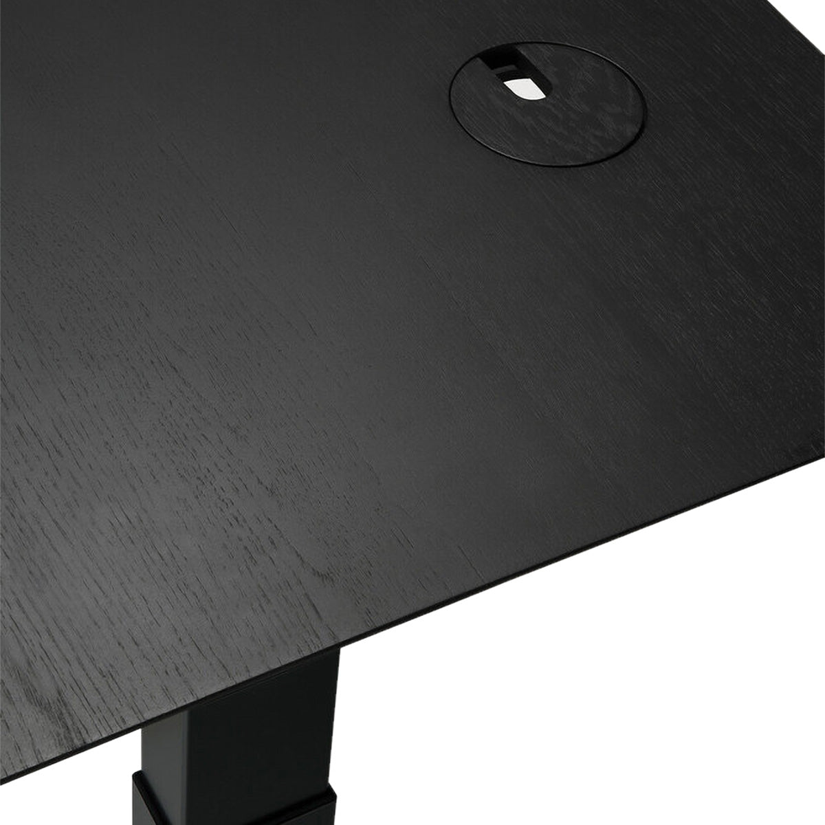 Bok Rectangle Adjustable Desk with Cable management EU (Oak Black, Black, 160cm)