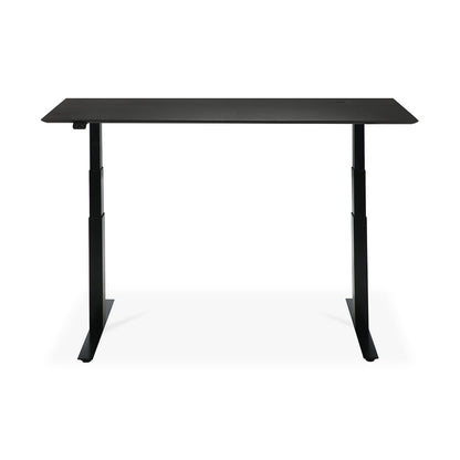 Bok Rectangle Adjustable Desk with Cable management UK (Oak Black, Black, 160cm)