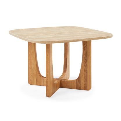 Pierro Travertine Dining Table (Oak, Travertine)