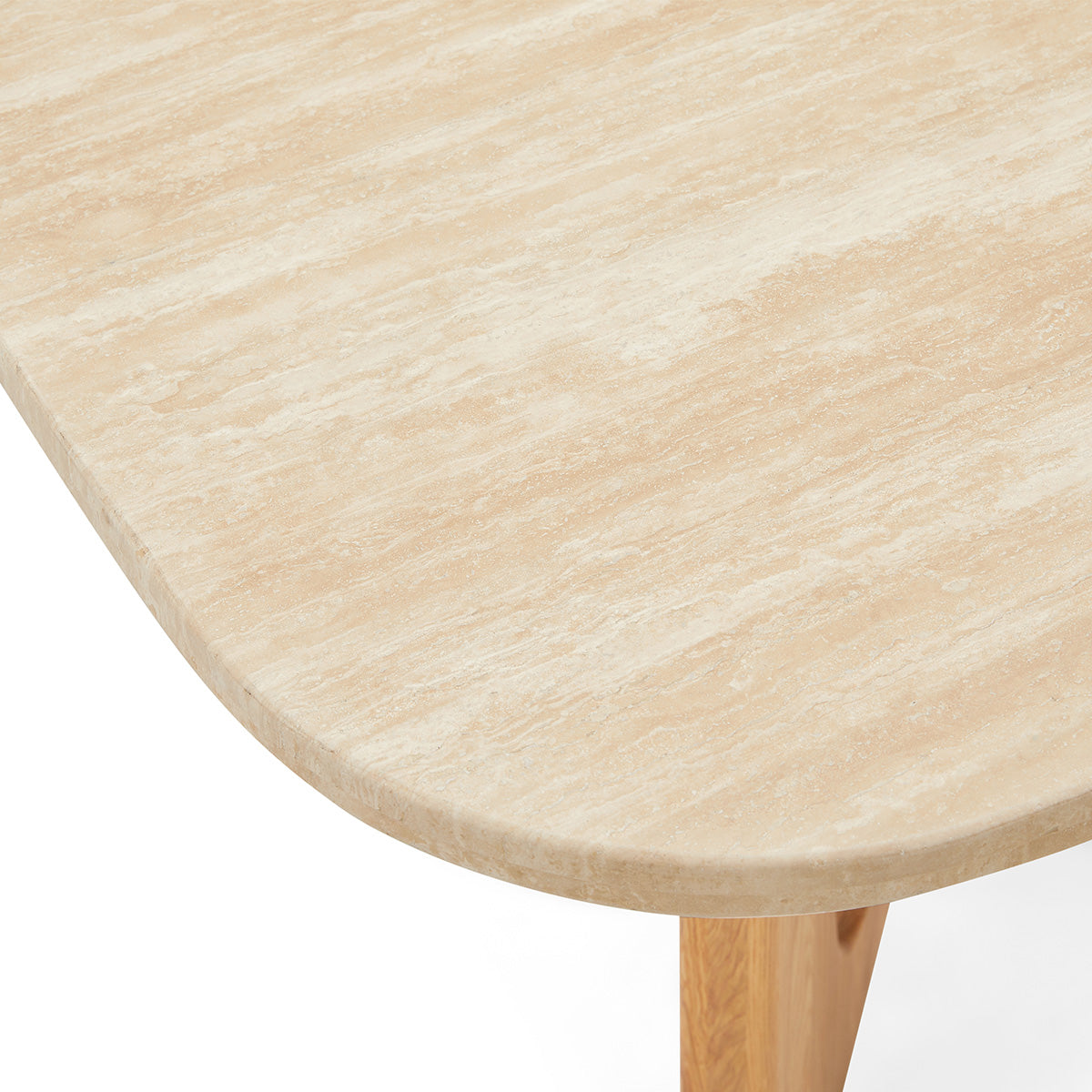 Pierro Travertine Dining Table (Oak, Travertine)