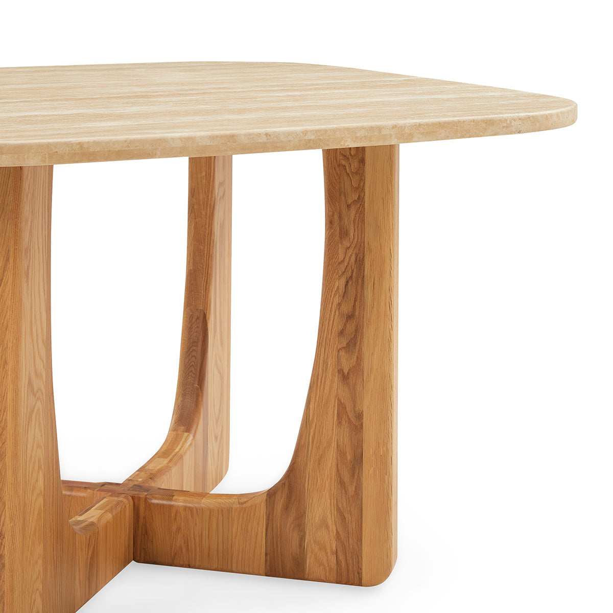 Pierro Travertine Dining Table (Oak, Travertine)