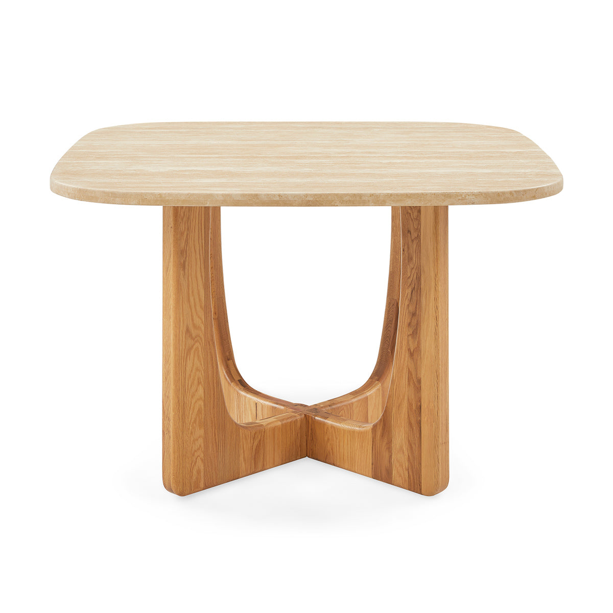 Pierro Travertine Dining Table (Oak, Travertine)