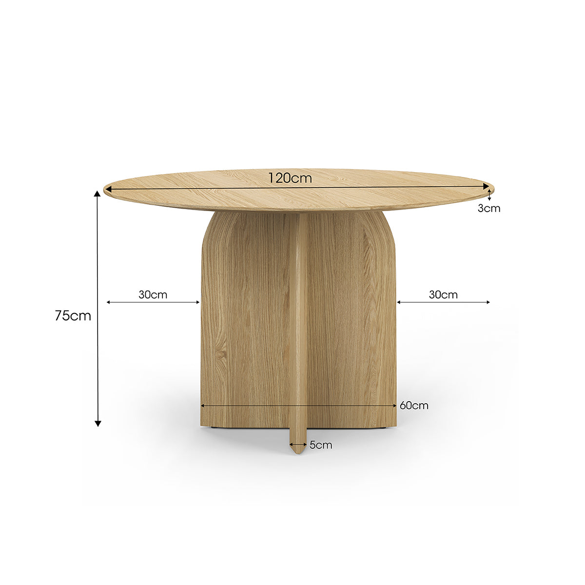 Clover Round Oak Dining Table