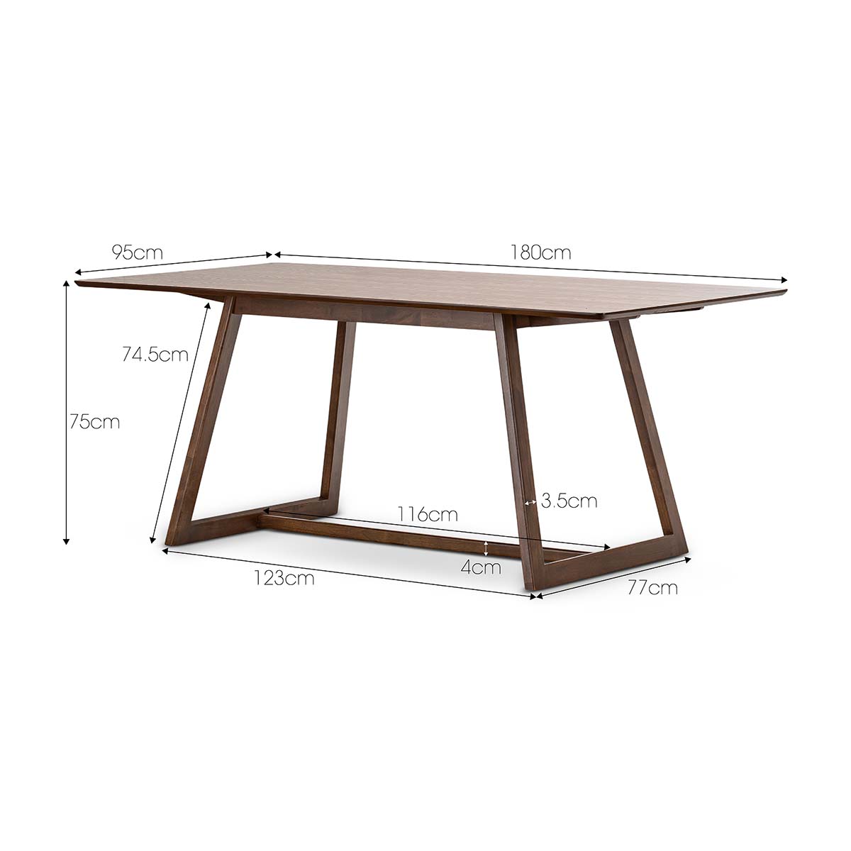 Cross Rectangular Dining Table (180cm)