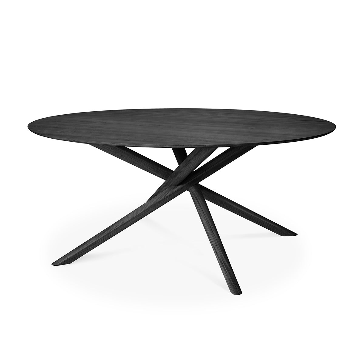 Mikado Round Dining Table (Oak Black, 150cm)