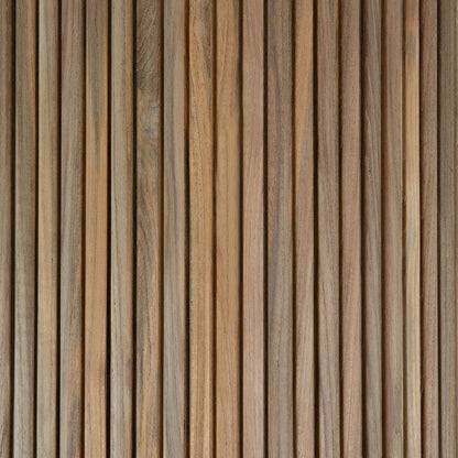 Roller Max Concrete Outdoor Dining Table (Teak, Light Grey)