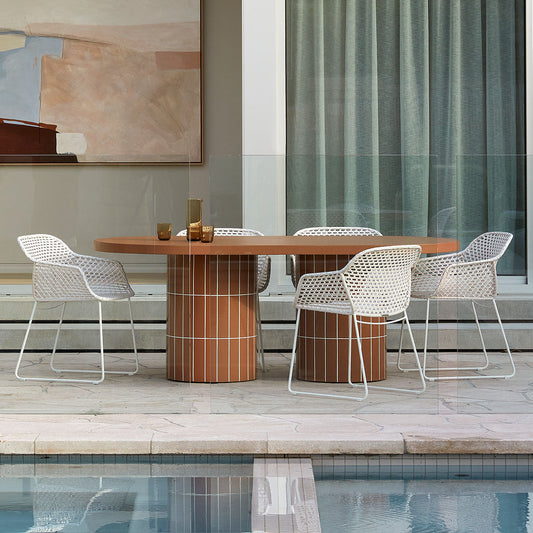 Seville Tile Oval Dining Table