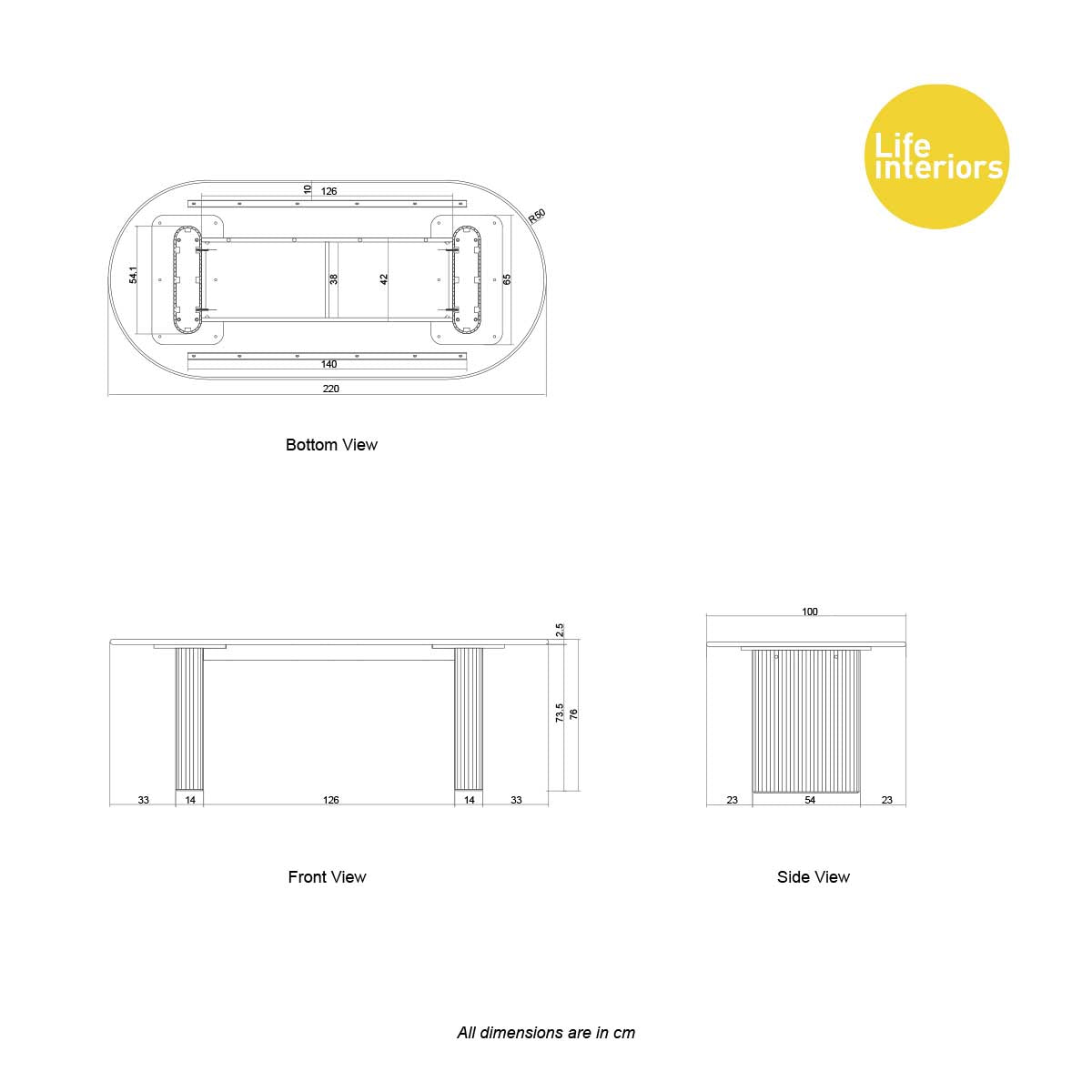 Noir Oval Dining Table (220cm)