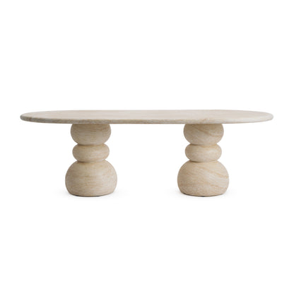 Sorrento Oval Dining Table (Travertine Finish, 240cm)